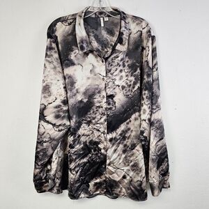 Qiana Blouse Constellatlon Print by Cato est 1946 Sz 26/28 Disco 70s 80s Retro